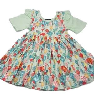 NEW Boutique Harmony Bee sz 3T Hot Air Balloon Flutter Dress Mint Green M